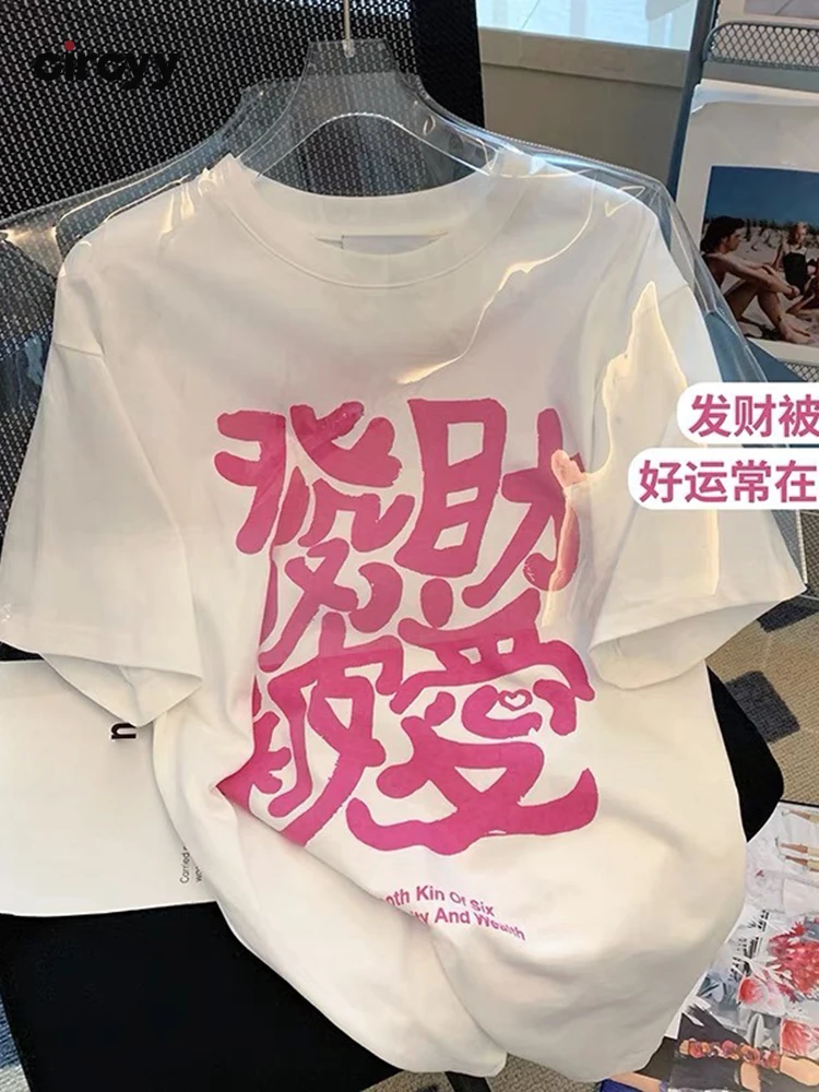 Circyy Beyaz O Boyun Kad n T Shirt K sa Kollu Tees Rahat Pembe Bask 