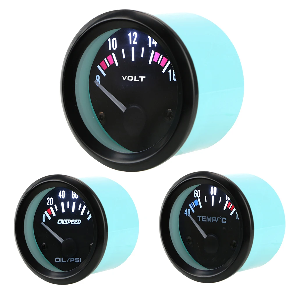 0-100PSI Oil Pressure Gauge 12V Car Automobile Vehicle Water Temperature Meter
