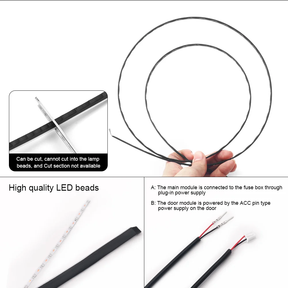 รูปสินค้า แถบไฟ LED ปรับสีได้ 213 สี สำหรับตกแต่งภายในรถ