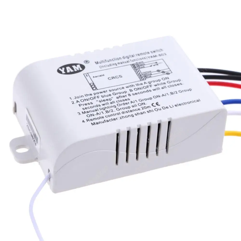 One/Two/Three Way Remote Switch Wireless ON/OFF 220V Lamp Remote Control Switch Receiver Transmitter Within 30m For Lamp Light