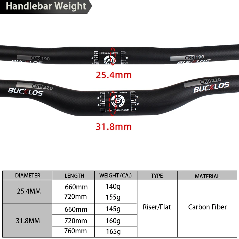 BUCKLOS  ź  ڵ,   ÷  , MTB ڵ,  ǰ, 25.4mm, 31.8mm, 660mm, 720mm, 760mm