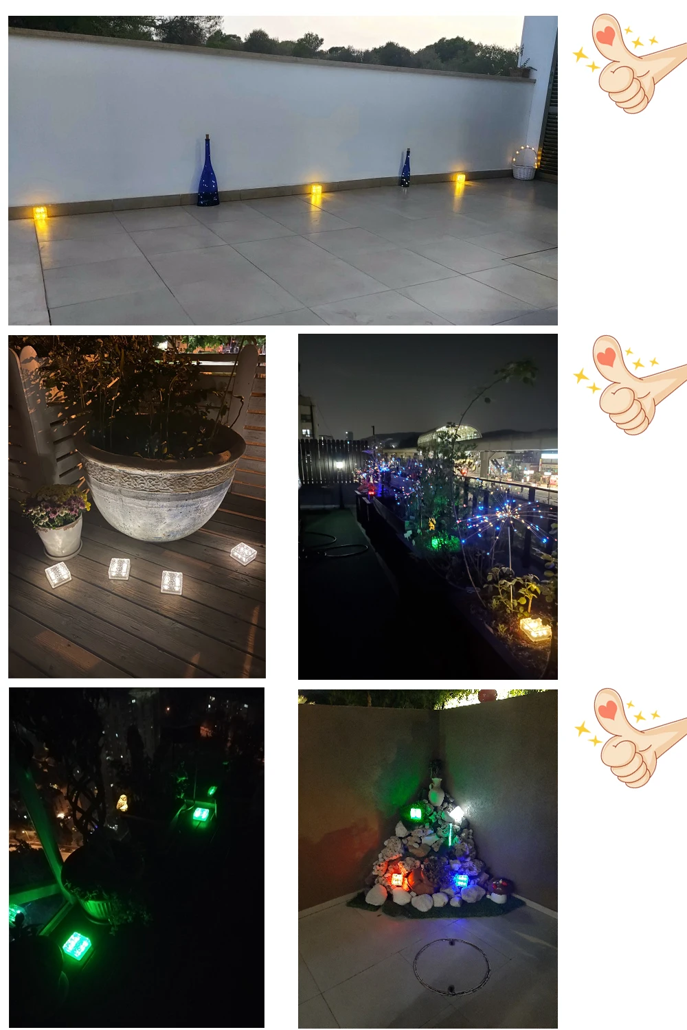 Description Picture 2 of itemSolar Outdoor Light Landscape Path Ground Brick Sunlight Waterproof Garden Courtyard Pathway Christmas Ice Rock Cube Solar Lamp