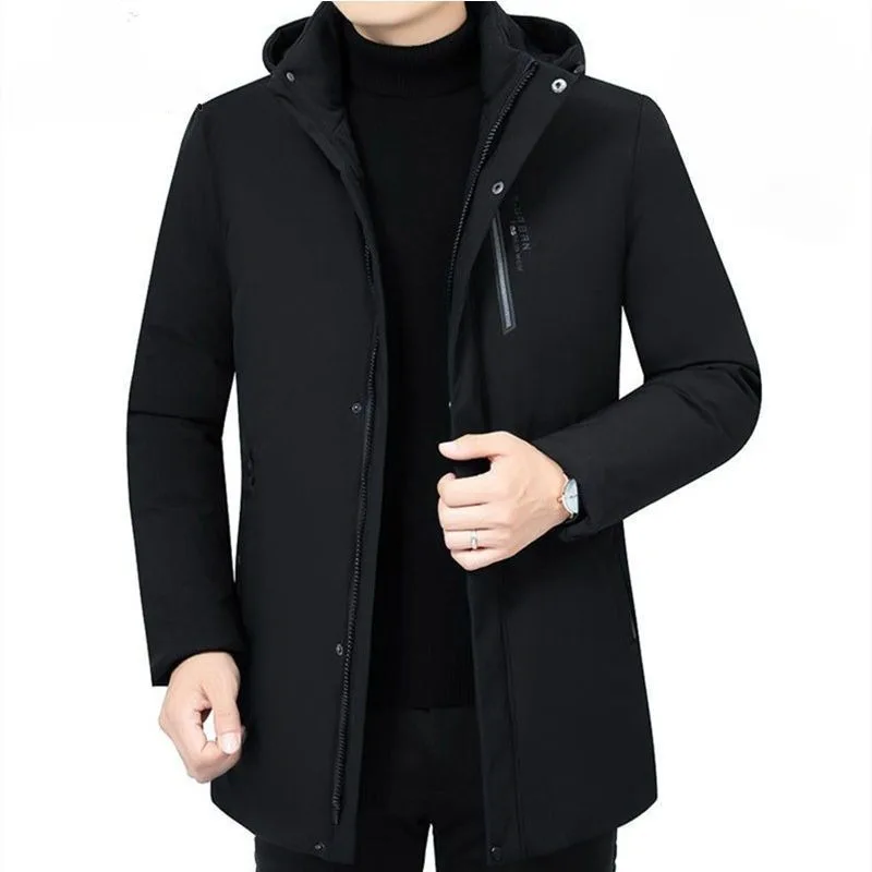 Dad Winter Clothes Coat Middle-Aged Cotton-Padded Coat Men Mid-Length Down Coat Middle-Aged Elderly Men Cotton Jacket
