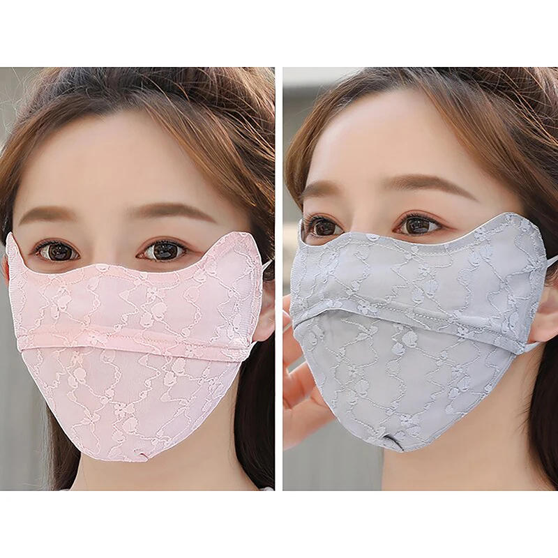 

Универсальная летняя тонкая Солнцезащитная кружевная маска солнцезащитный козырек однотонный солнцезащитный козырек для лица ремешок для подвешивания ушей