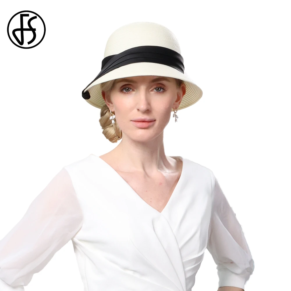 FS 2023 Summer Elegant White Sunshade Hats For Women Casual Simple