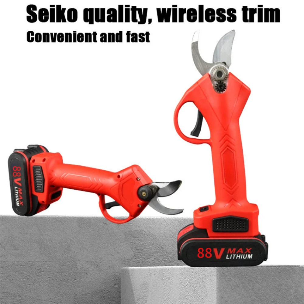 88V 48V Cordless Electric Pruner Shear Efficient Fruit Tree Bonsai Brushless Pruning Tree Branches Cutter for Makita Battery 3