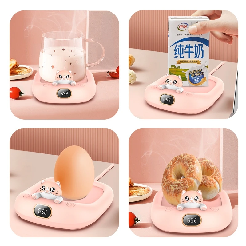 Portable Mug Heating Coffee Mug Cup Warmer Cup Heater Warm Mat Milk Tea Water Heating Pad Constant Temperature Coaster for Home 6