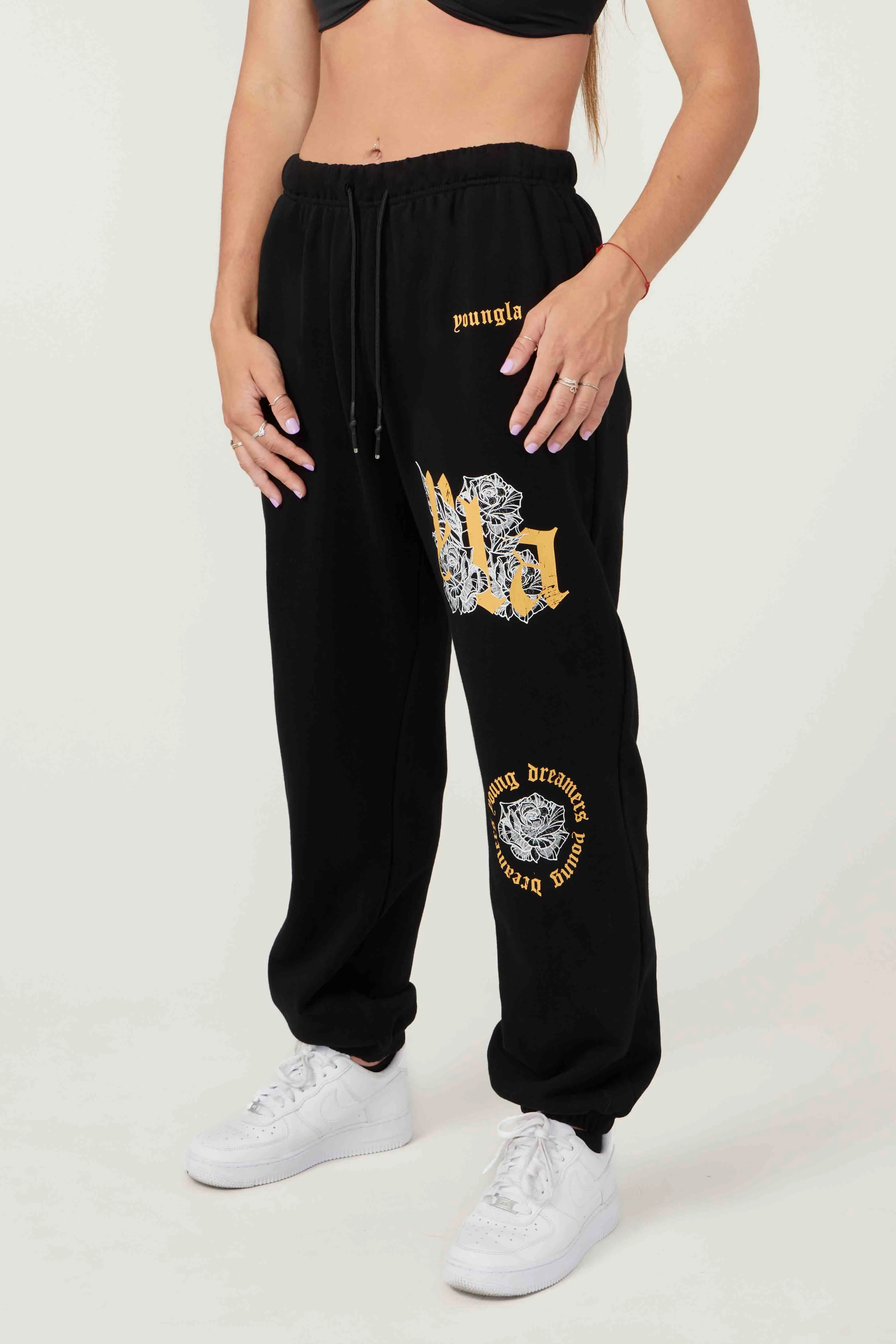 American Style Men Sweatpants Women Jogger Gym Sports Fitness Cotton Printed Casual Mid Waist Drawstring Pants