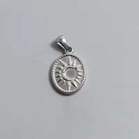 RHYSONG 316L Stainless Steel Initial Letter Silver Color Pendants Round Sun Charm For Women DIY Findings Jewelry Without Chain 2