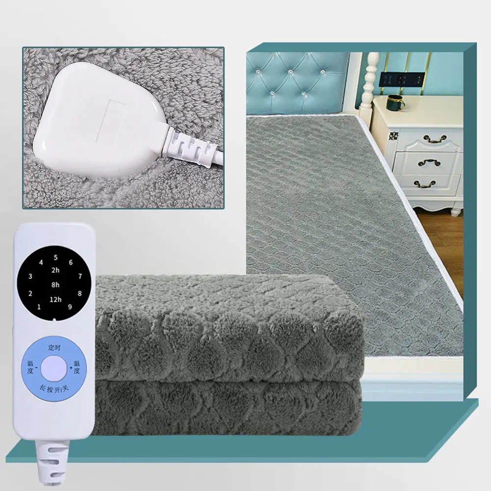 Plush Electric Blanket 1.5x0.7m Single Person Electric Heated Blanket Winter Body Warmer Self Heating Carpet for Home Office
