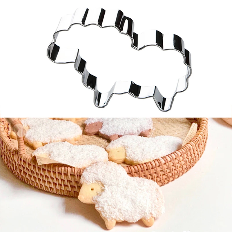 1PC Sheep Shape Cookie Stainless Steel Mold Easter Kitchenware Cookie Cutter DIY Baking Decor Pastry Modelling Tools