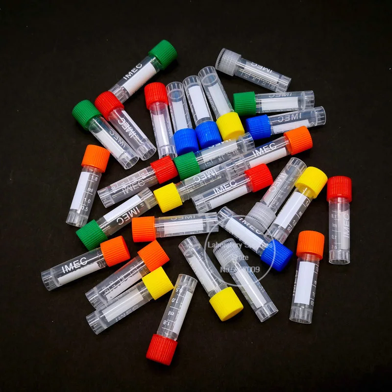 50pcs 1.8ml Graduated Lab Plastic Freezing Tube plastic test tubes Cryo Preservative Tube Sample Cryovial With Cover