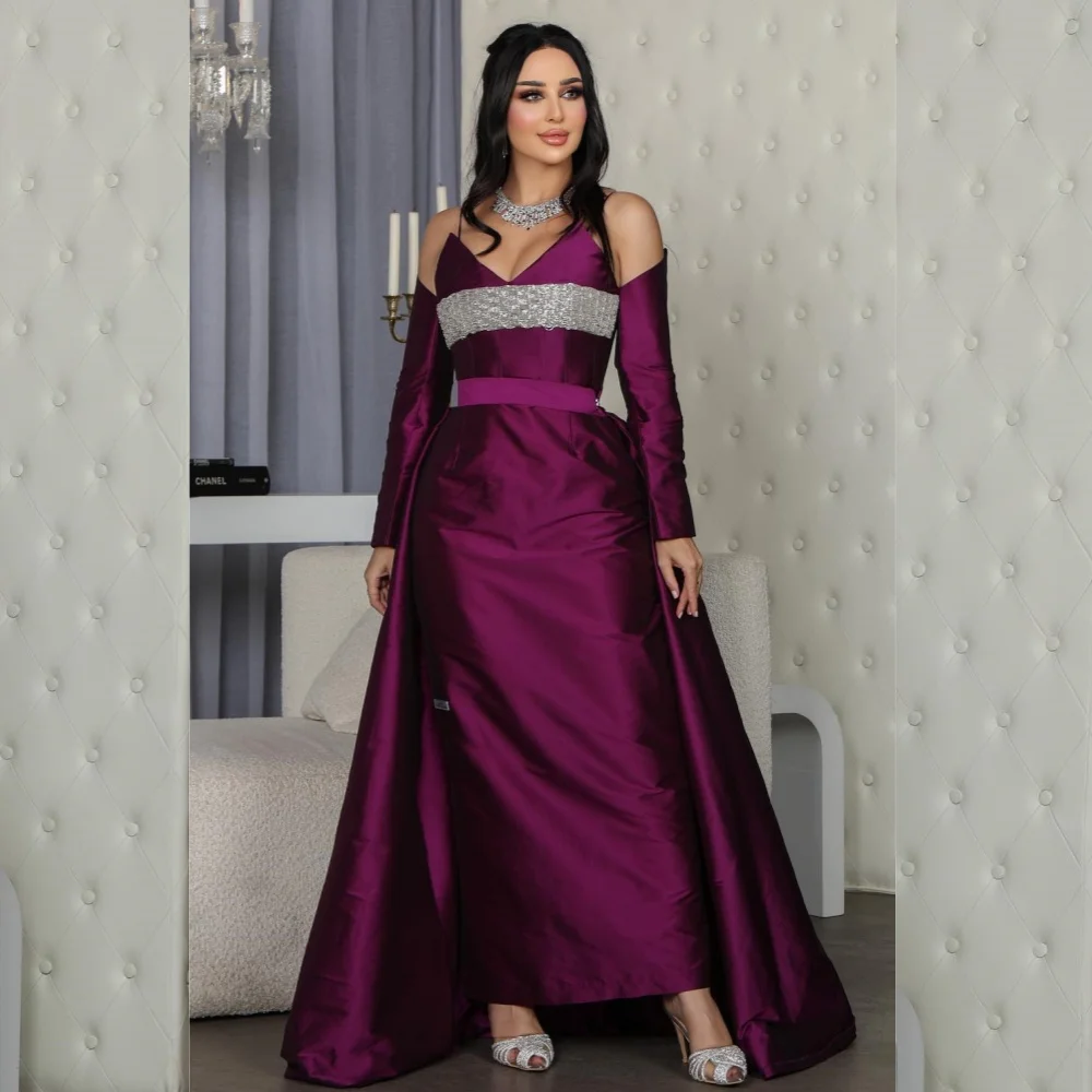 

Ball Dress Evening Satin Sash Cocktail Party A-line Spaghetti Strap Bespoke Occasion Gown Midi Dresses Saudi Arabia