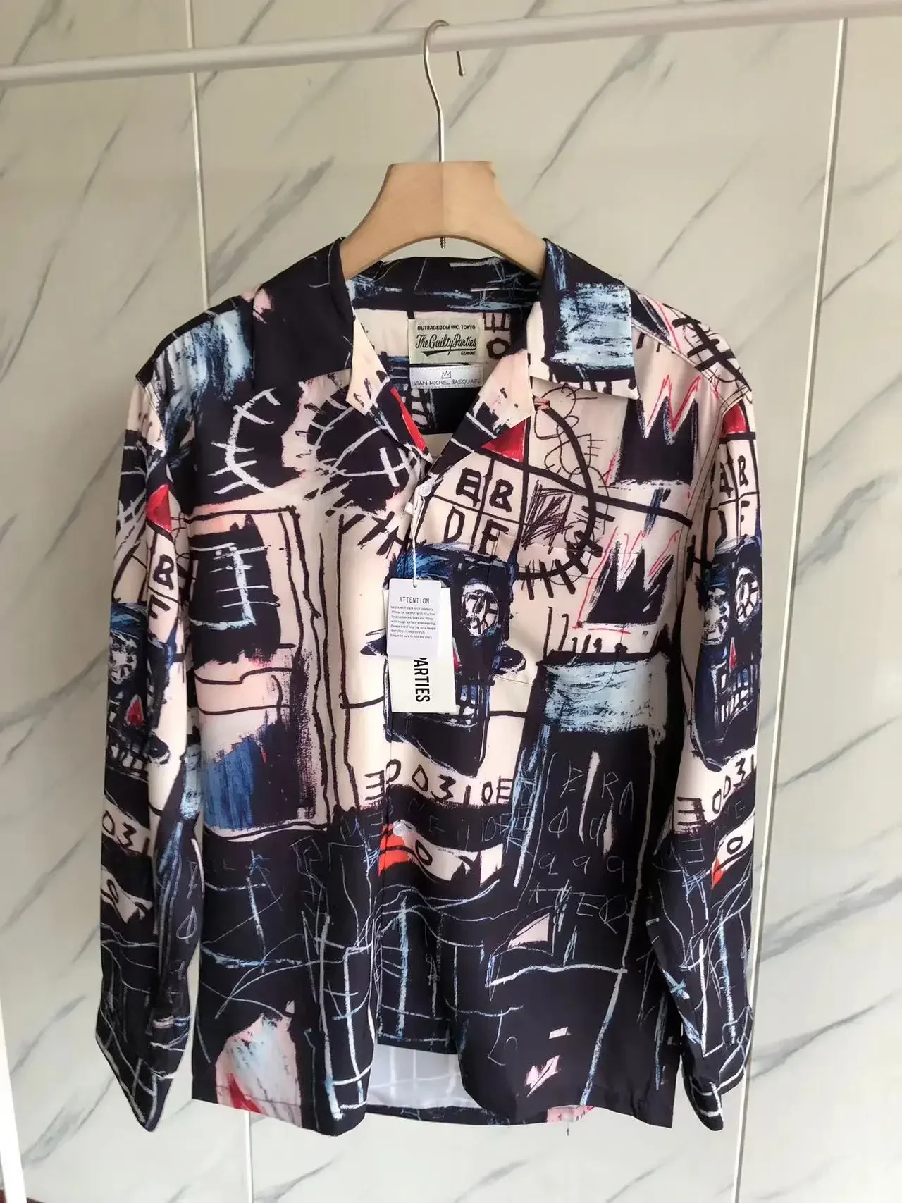 

Top Version Graffiti WACKO MARIA Shirt Men Women 1:1 Hawaiian WACKO MARIA Shirts