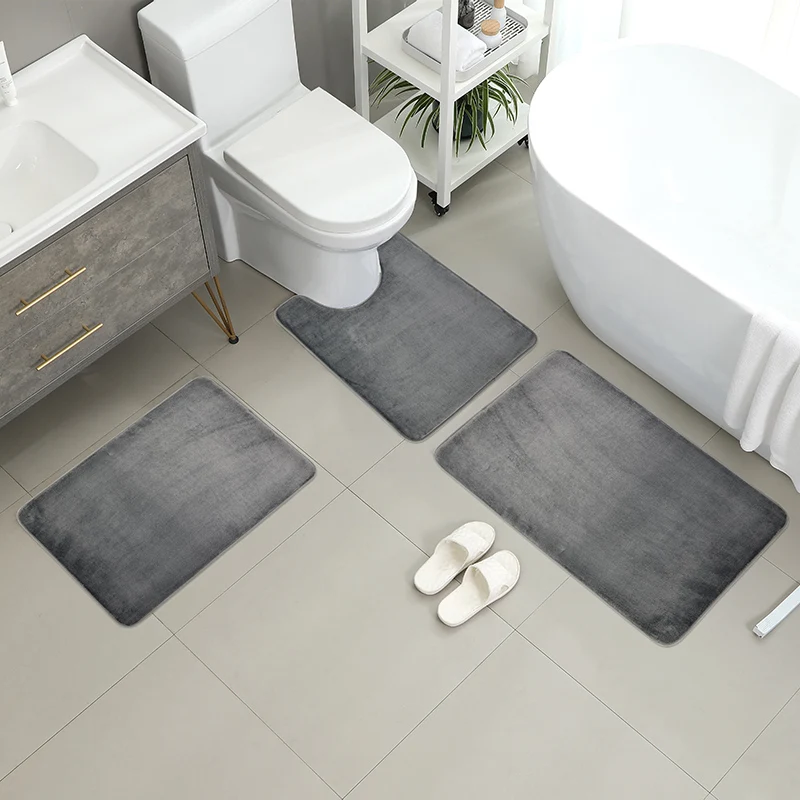 Three Piece Toilet Bath Floor Mat Shower Mat Bath Absorbent Non Slip Carpet Laundry Room floor mat,bathroom mat,absorbent bathroom mat,bathroom floor mat,toilet mat,bath mat,anti slip mat