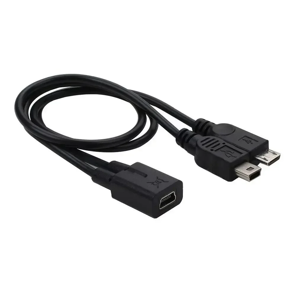 타입-C 미니 마이크로 USB 스플리터 Y 1 암컷에서 2 수컷 데이터 충전 케이블 연장 코드 전화기 데이터 동기화 USB C 미니 USB 케이블