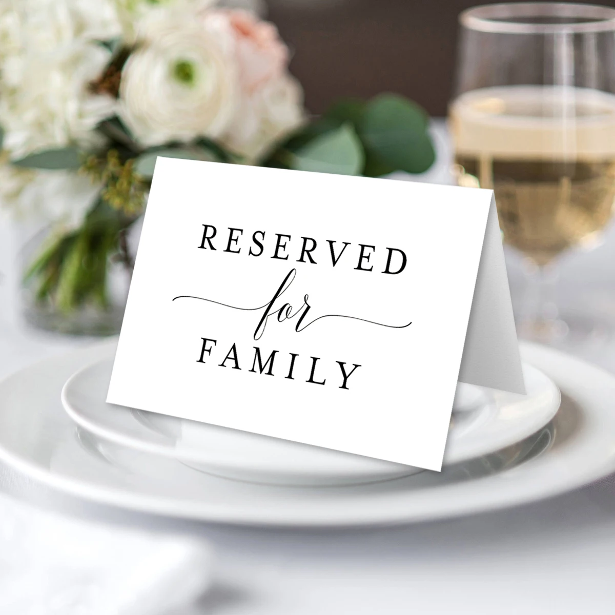 Place Cards 10pcs Reserved Signs for Weddings Party Receptions Celebrations Reserved Signs for Tables Family Card Wedding place card holders place cards acrylic sign holders mini chalkboard signs wedding drink signs acrylic guestbook signs