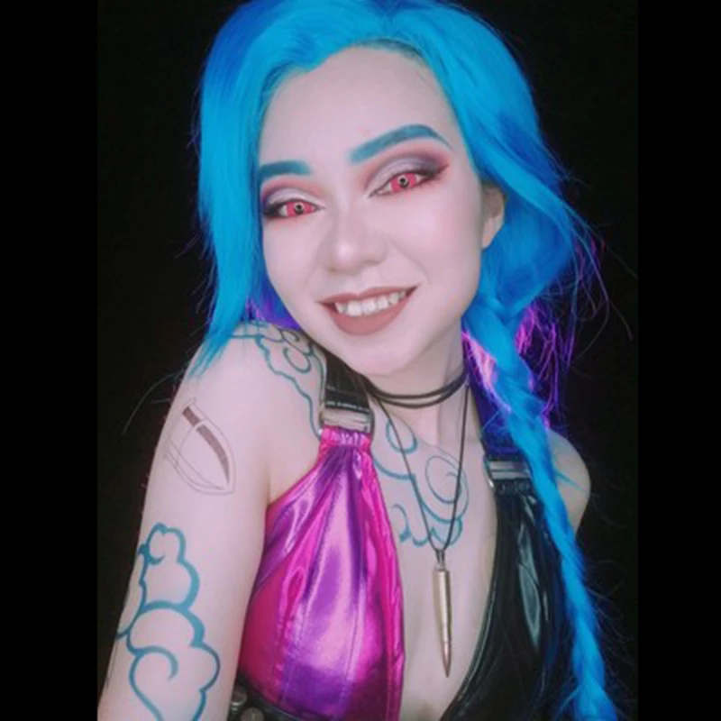 Anime Cosplay Accessories Game Jinx Tattoo Sticker Waterproof Temporary Adult Unisex Gothic Lolita Prop