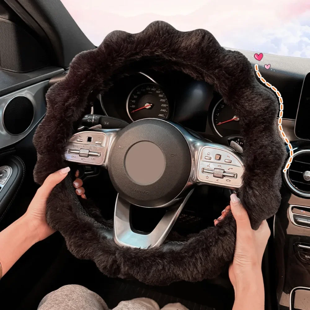 Cozy Plush Steering Wheel Cover - Warm, Soft, Non-Slip Grip for Enhanced Comfort