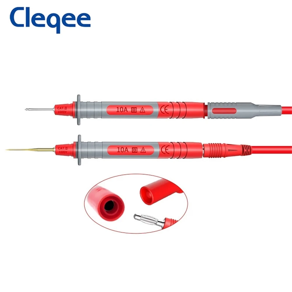 Test Probe Pen Cleqee P8003 Replaceable Gold-plated Sharp 1mm Needles Thick 2mm Needle Multi-purpose