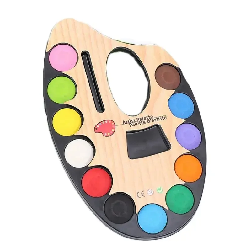 12Colors/set Solid Watercolor Paints with Paintbrush Professional Water color Paints Portable Kids Watercolor Art Supplies watercolor painting set watercolor paint watercolor pigment