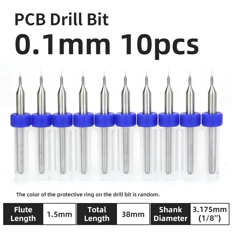 10pcs PCB Drill Bit Set Carbide Micro Drills For Printed Circuit Board 1/8" Fixed Shank Mini CNC Tungsten Steel Bits 0.1-3.175mm image 7