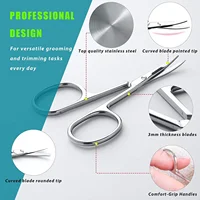 1/2Pcs Professional Makeup Scissors Nails Eyebrow Nose Eyelash Cuticle Trimmer Scissor Manicure Tool Curved Pedicure Scissors 2