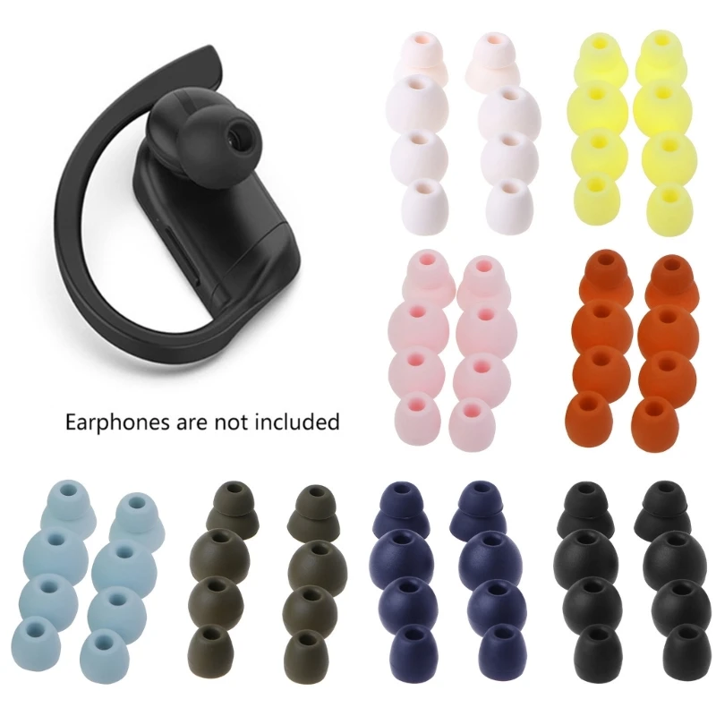 4 Pairs Silicone Earbuds Ear Tips In-Ear Earphone Soft Cover Cap  Replacement for Powerbeats Pro Headphones Headset