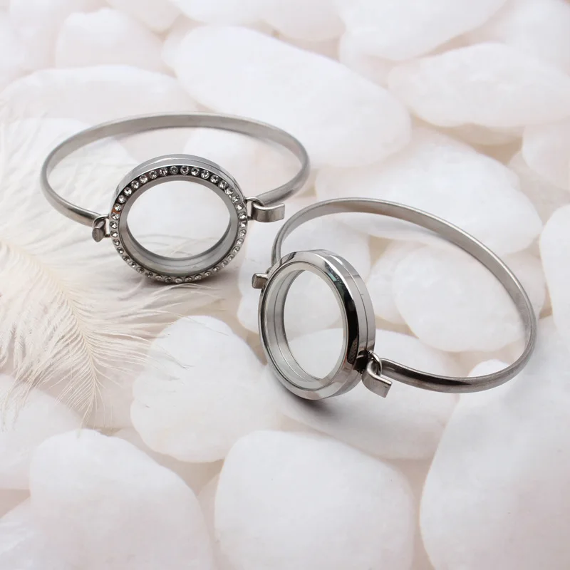 1pcglassLocketBangleStainlessSteellivingFloatingLocketbracelet25mm30mmFitForFloatingLocketcharmsjewelrys-AliExpress