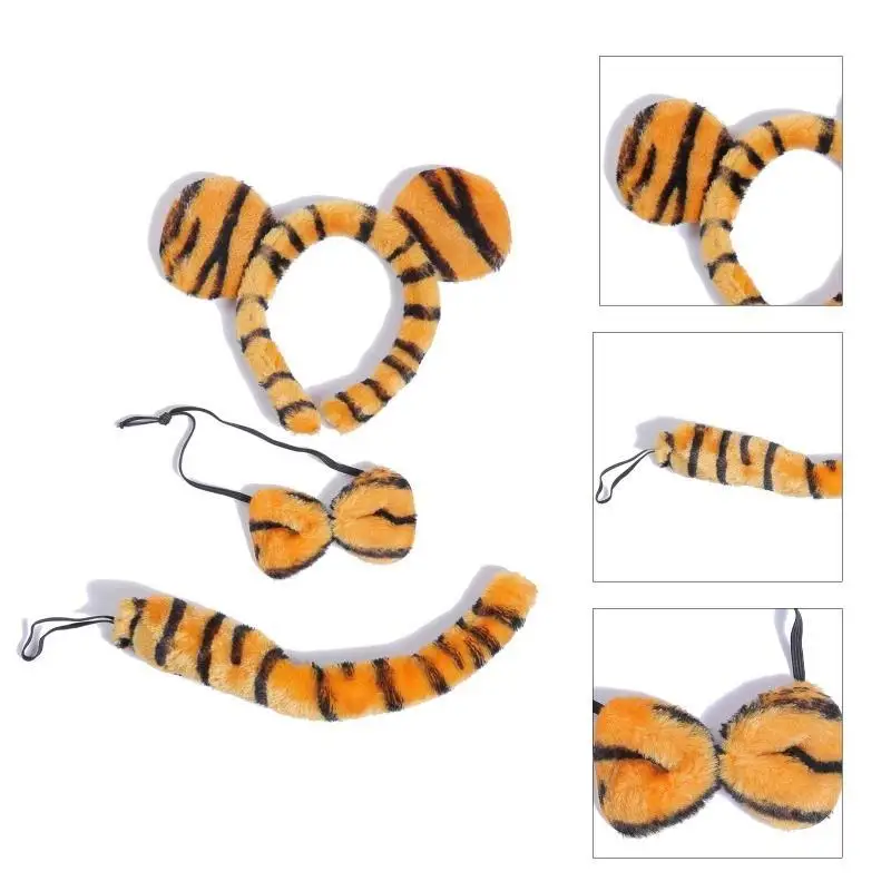 P9FE Tier Ohr Form für Kopf Hoop und Schwanz Bowtie Anzug Cartoon Cosplay Headdr – Detail 10