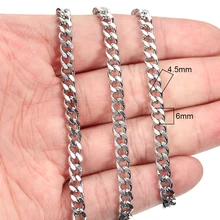 

1 Meter Stainless Steel Curb Cuban Chains Jewelry Gift Accessories for DIY Punk Necklaces Hiphop Bracelet Jewelry Anklets Making
