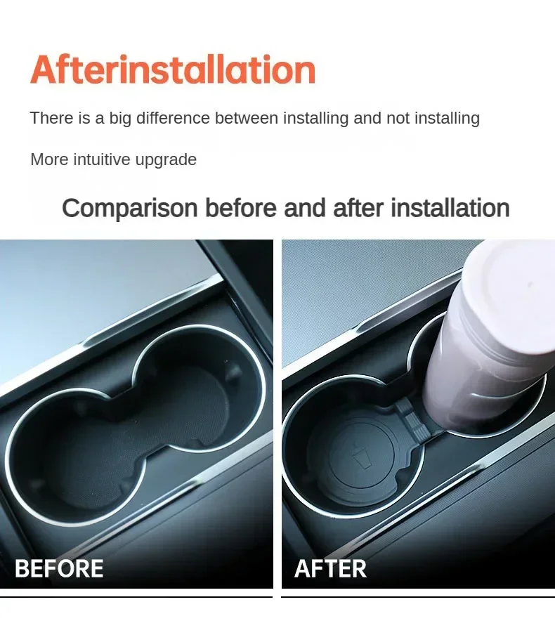 Für Tesla Model Y L Standard Juniper 2026 Mittelkonsole Wasserflaschenhalter-Matte Model 3 Highland Rutschfeste Unterlage YL Zubehör – Detail 4