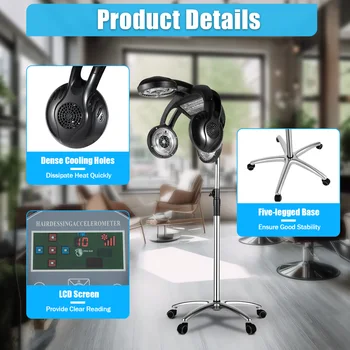 1400W Salon Professional Standing Infared Lamp Hair Hood Dryer Temp Perm Color Heater Processor Beauty Salon Barber Shop 1