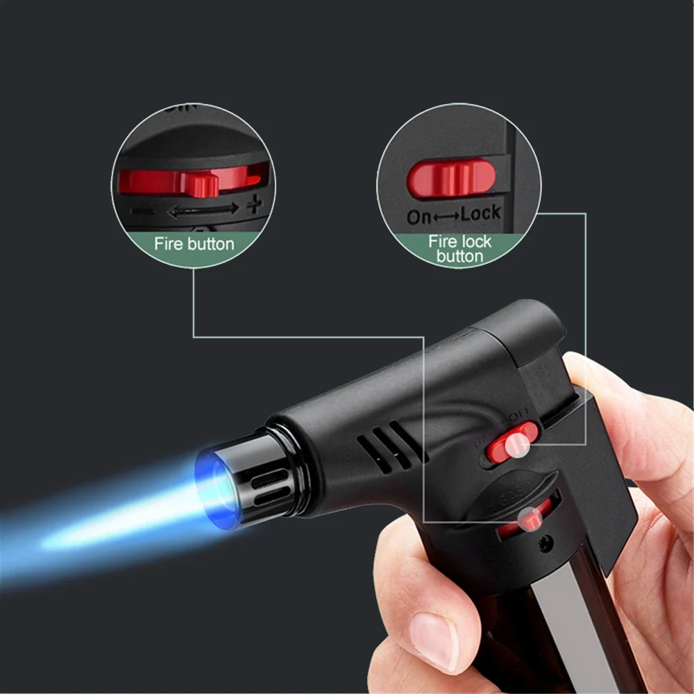 Jet Butane Lighter Refillable Gas Adjustable Flame Gun Lighter Cooking Torch BBQ Ignition Tool Windproof Cigar Cigarette bbq lighter,butane gas lighter,cigarette lighter