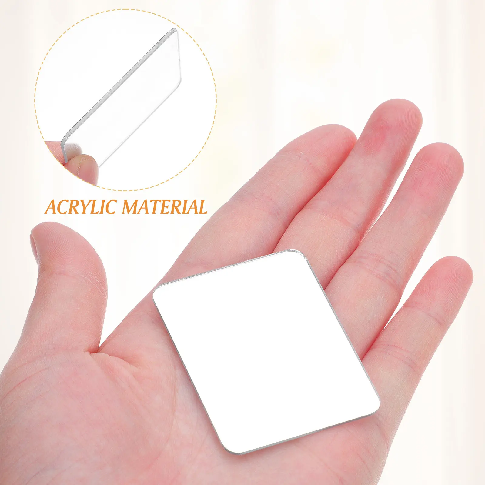 2 Pezzi Adesivi a Specchio per Smartphone, Specchietti Adesivi per Trucco, Adesivi Neri per Telefono, Decorazioni da Parete - immagine 5