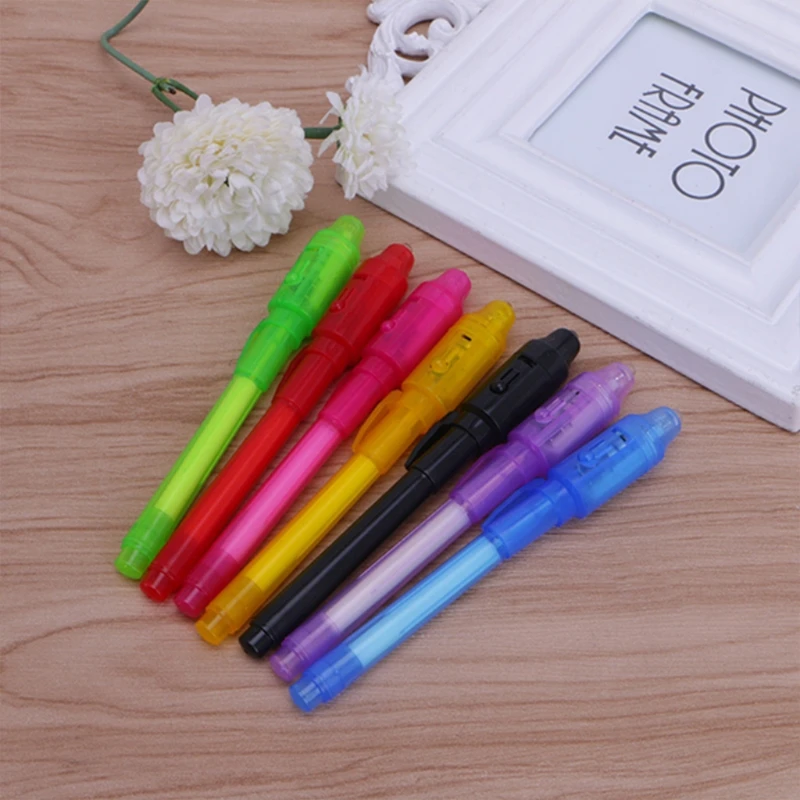 6pcs Magic Pen 2 In 1 UV Black Light Combo For Child