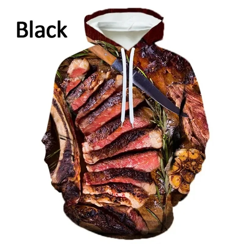 thumbnail image 1 of Sudadera con capucha y estampado 3D de comida divertida para hombre, sudadera de manga larga con capucha, sudadera informal de gran tamaño para hombre, 1 of 5