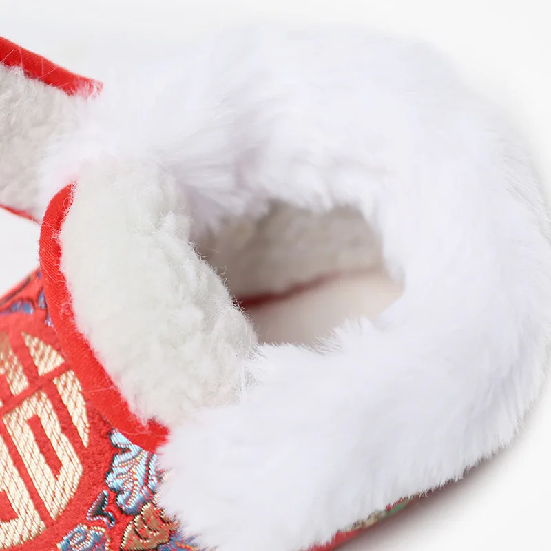 Baby Chinese Style Traditional Infant Shoes Toddler Casual Shoes Warm Winter First Walkers Shoes New Year 3