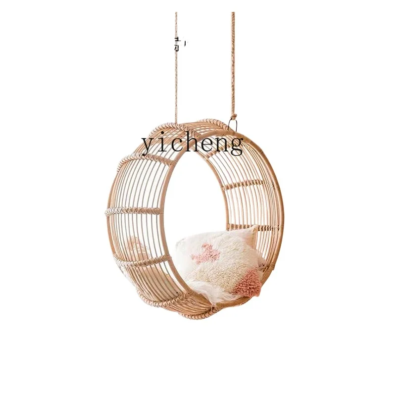 

Tqh Swing Basket Suspension Glider Balcony Rattan Chair Indoor Adult Home Use Cradle Drop Chair to Swing