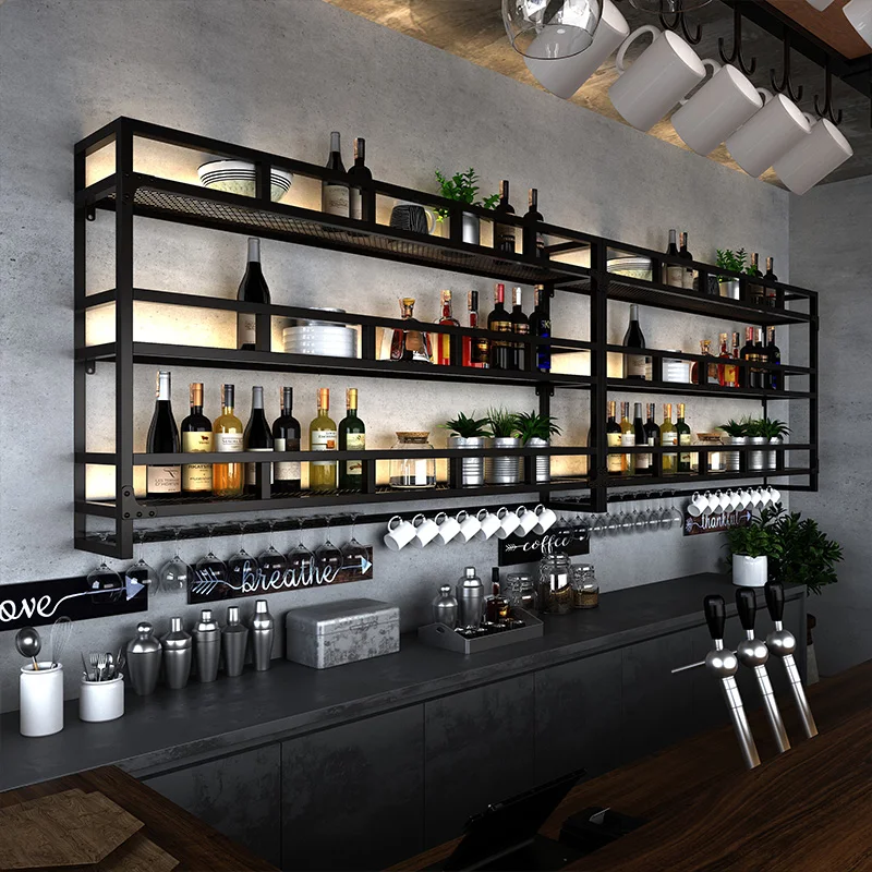 

Home Bar Showcase Furniture Counter Armoire Wine Cellar Refrigerator Shelves Accessories Metal Cabinet Liquor Open Schrank Door