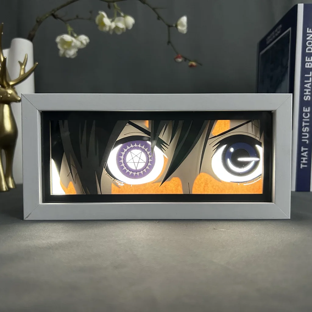thumbnail image 1 of Caja de luz LED de anime 3D Naruto Uzumaki Gaara Uchiha Obito Itachi figura de acción juguetes decoración de habitación lámpara Shippuden regalo para niños, 1 of 5