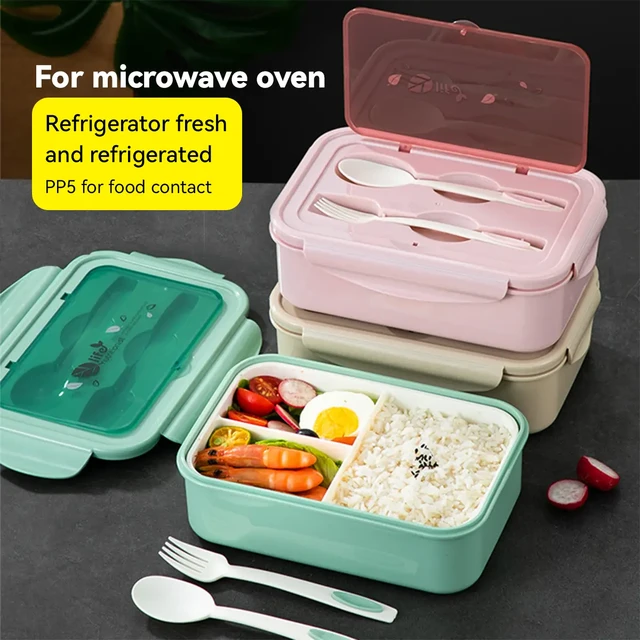 1pc Portable Lunch Box Made Of Pp Material, Suitable For Adults, With  Tableware, Microwave Safe, Ideal For Food Container