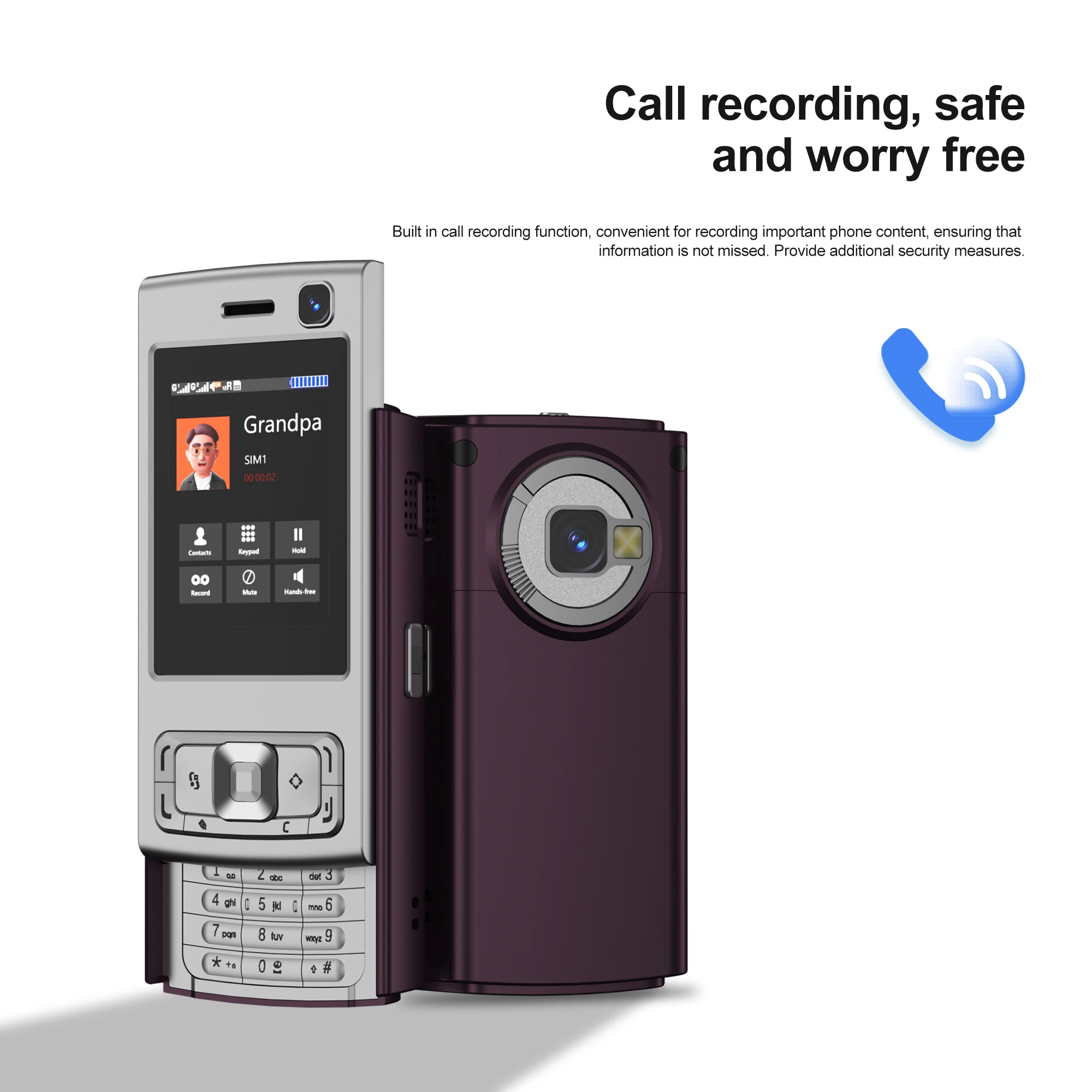SERVO N95 PRO Slide Screen Mobile Phone Call Recording Magic Voice MP4 Player Speed Dial Blacklist FM Radio 2G Feature Cellphone