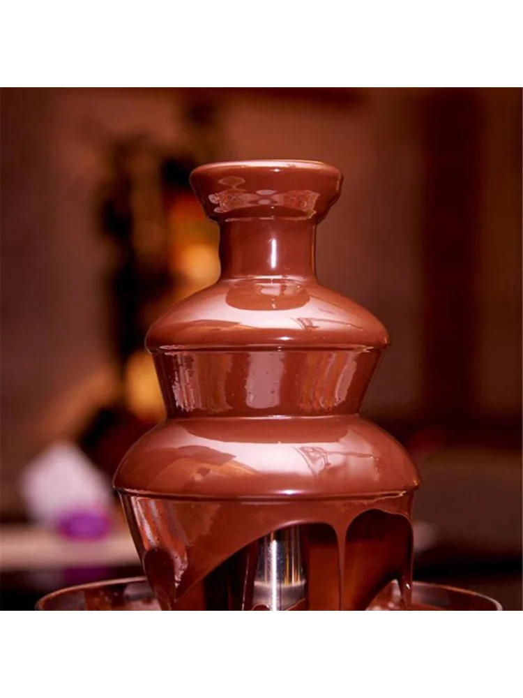 110V/220V home Stainless steel Triple chocolate fountain machine mini melting pot Electric party Fruits fuente de chocolates