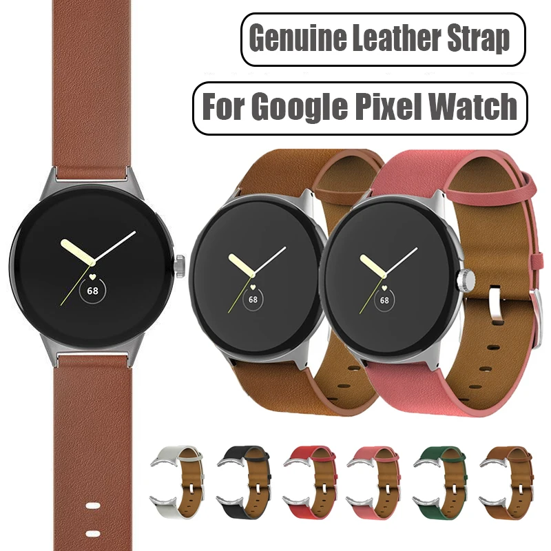 

Genuine Leather Strap for Google Pixel Watch 2 No Gaps Band Accessories Vintage Bracelet Strap Stainless Steel Buckle Watchband