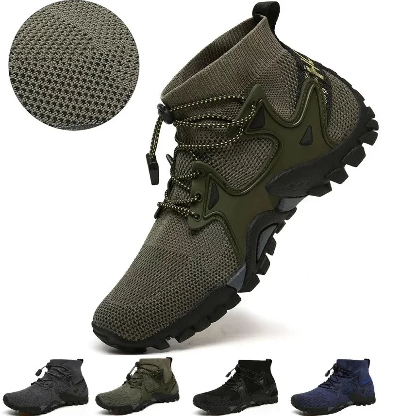 

Breathable Mesh Men's Botas Tactical Boots Hiking Soft Shoes Outdoor Non-Slip Trail Trekking Climbing Designer Wading Sneakers