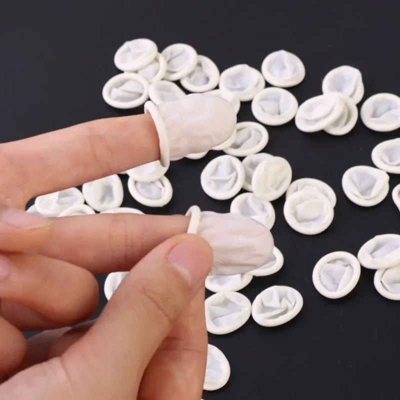 Disposable Latex Finger Cots High Elastic Non-slip Anti-static Fingertips Protector Gloves 100/10Pcs Industry Fingers Protection disposable gloves,disposable finger covers