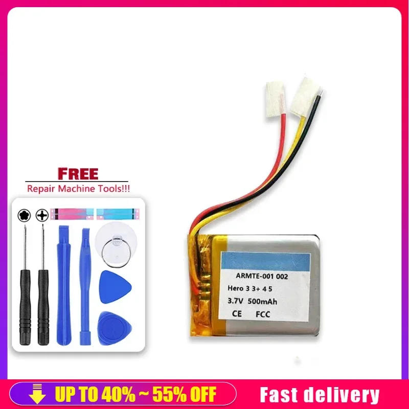 Batterie 500mAh pour Gopro Hero 2 3 4 5 6 7 8 9 et télécommande