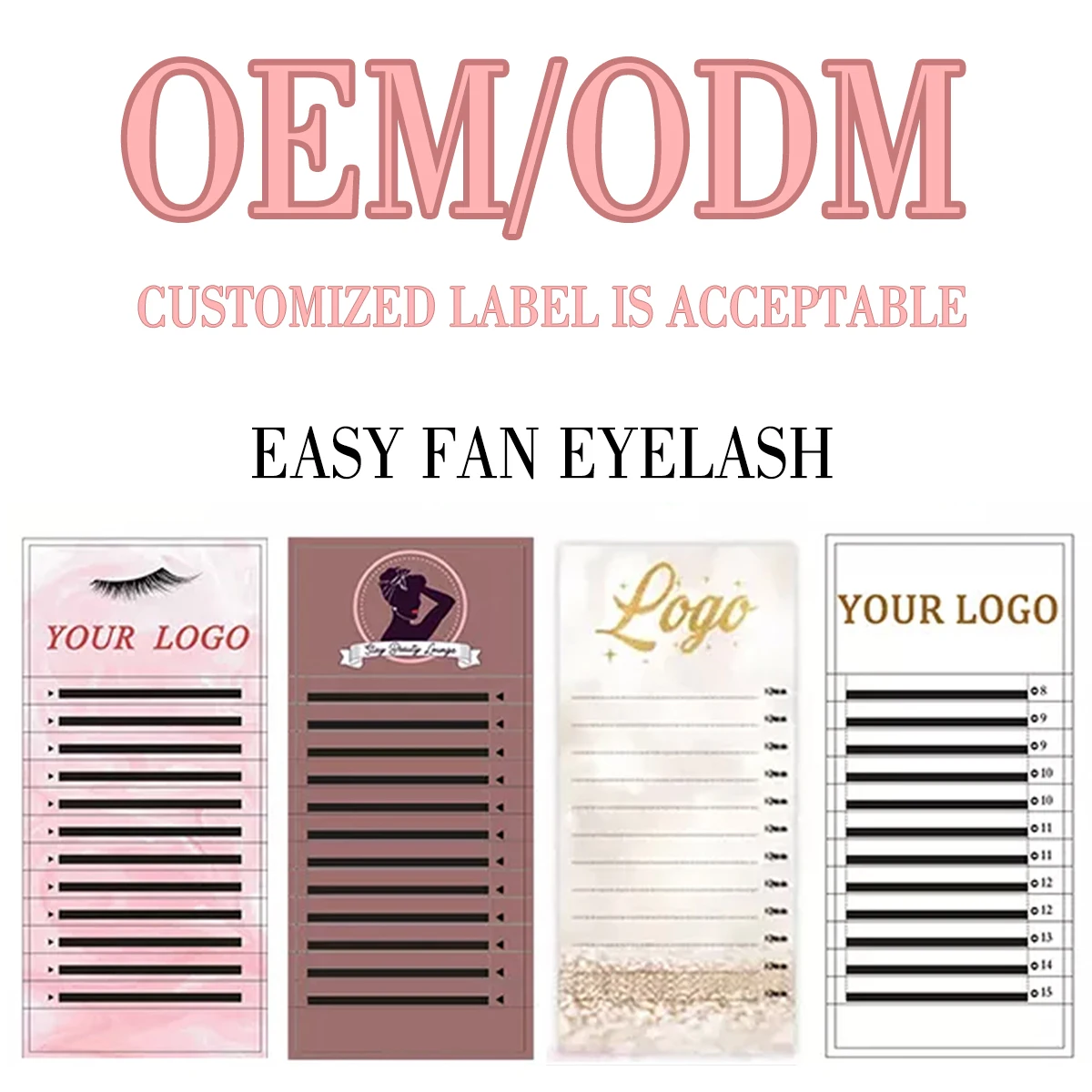 Custom 72trays ombre easy fan lashes with logo 2