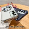 Transparent Plating Stand Phone Case For Samsung Galaxy S21 S22 Plus S23 S24 FE S24 Ultra S20FE Shockproof Soft Silicone Cover 4
